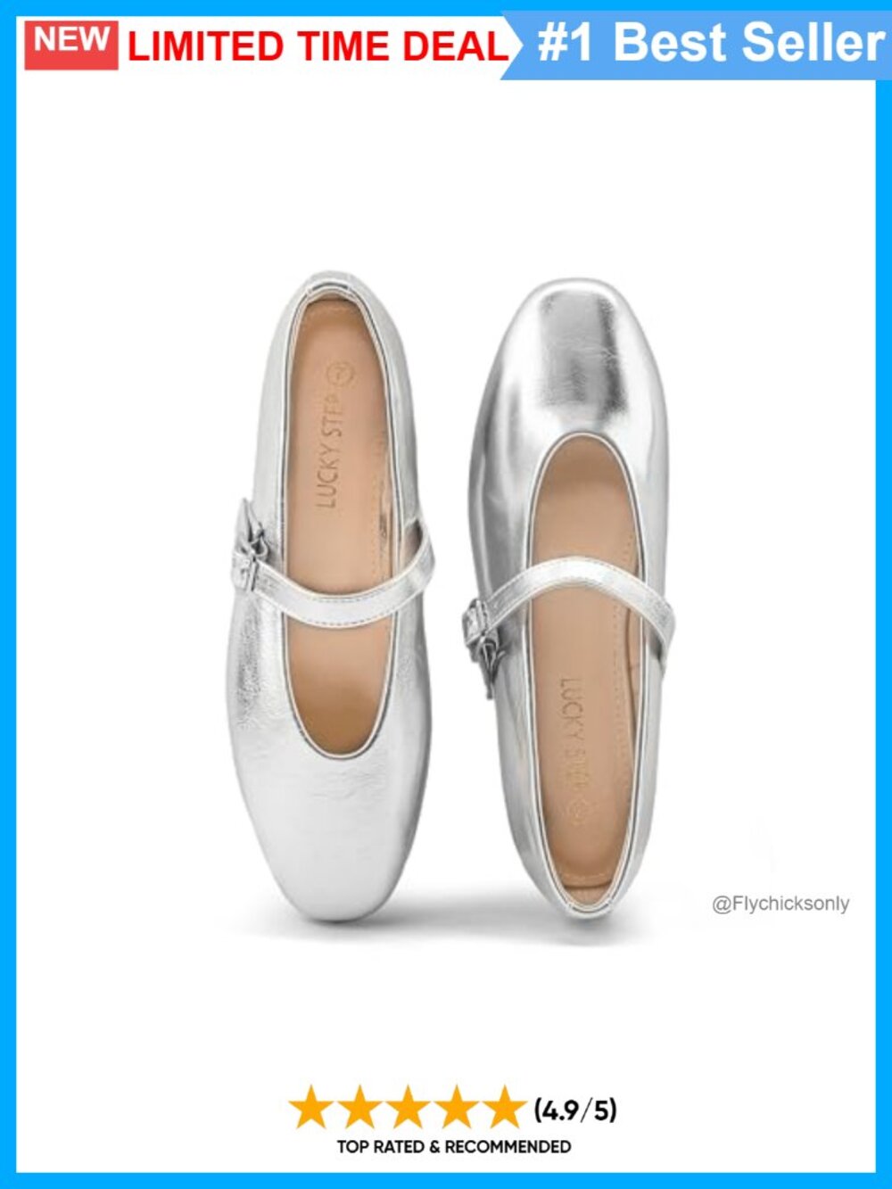 Faux Leather Mary Jane Flats Pointed Toe Buckle Strap Low Heel Comfort
